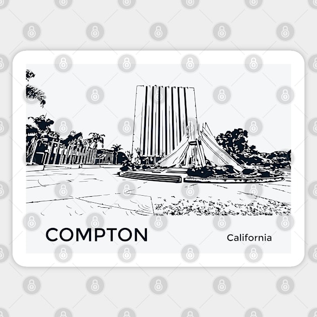 Compton California Sticker by Lakeric